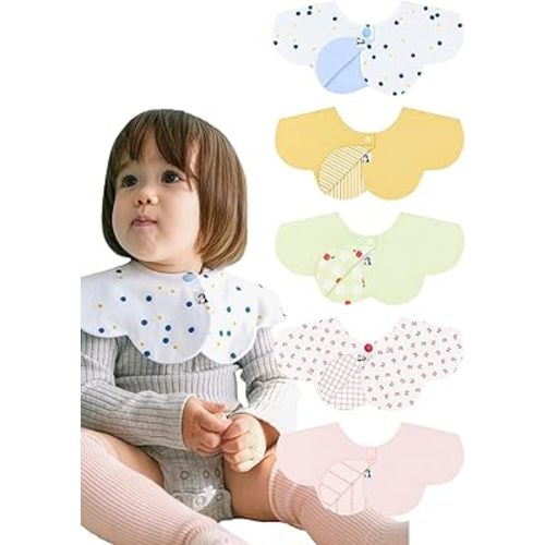 Konny Baby Bib 3/5/7-Pack Set, 360 ​​° Rotate, Soft and Absorbent Drooling for Toddler Boys Girls Baby Essentials