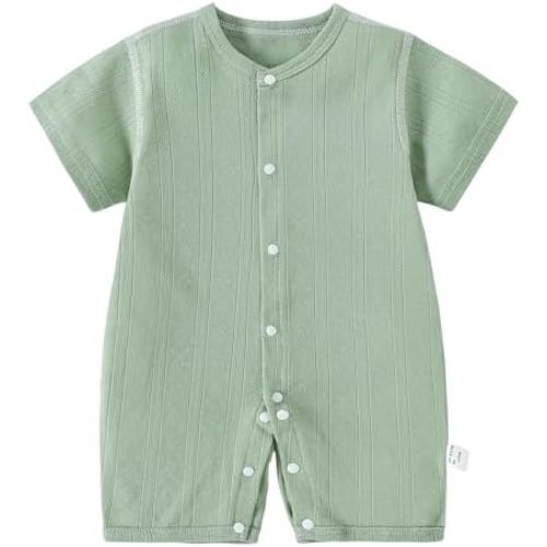 AMIYAN Unisex Baby Cotton Romper Boys Short Sleeve One-Piece Jumpsuit Infant Snap Up Bodysuits Summer Outfits 0-24M