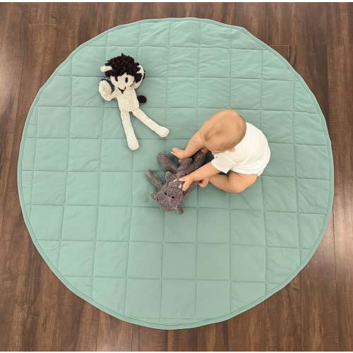 Round Play Mat - Basil Green | 100% Organic - Finn + Emma