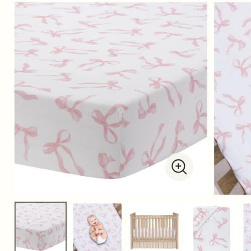 Coquette Floral Bows Fitted Crib Sheet