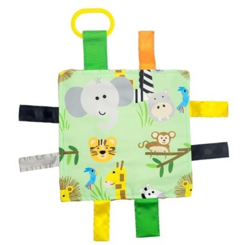 Baby Jack The Learning Lovey Jungle Safari Zoo Animals Crinkle Tag Sensory Toy 8"x 8"