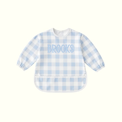 HJ Blue Gingham Catch All Bib