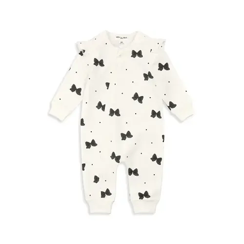 Girls' Glitter Bow Print Ruffled Playsuit - Baby