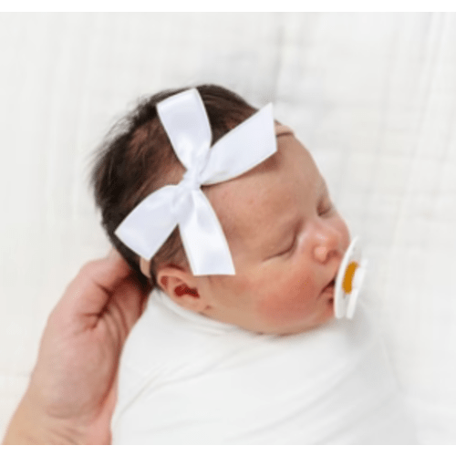 Satin Bow - White Headband