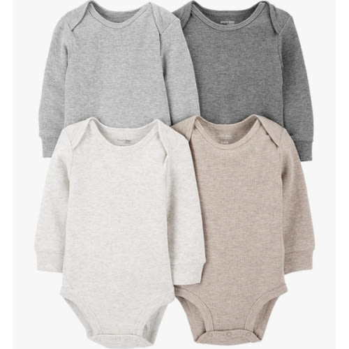 Simple Joys by Carter's Baby 4-Pack Long-Sleeve Thermal Bodysuit
