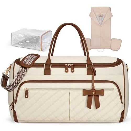 RAINSMORE Garment Bags for Travel Women Convertible Garment Duffle Bag for Hanging Clothes, Large Carry On Garment Bag with Shoe Bag & Wet Pocket, Foldable Dress Suit Business Travel Weekender Bags