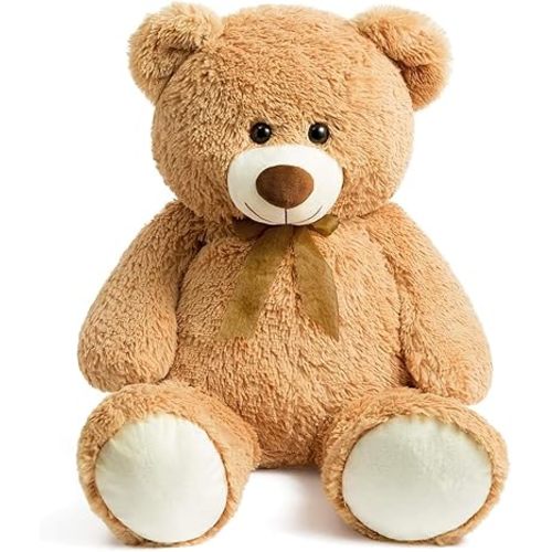 HollyHOME Big Teddy Bear Large Teddy Bear Stuffed Animal Birthday Valentines Day Plush for Kids and Girlfriend 36 inch Tan