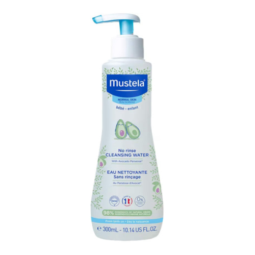Mustela Baby Cleansing Water - No-Rinse Micellar Water - with Natural Avocado & Aloe Vera - for Baby's Face, Body & Diaper - 1 or 2-Pack - Various Sizes
