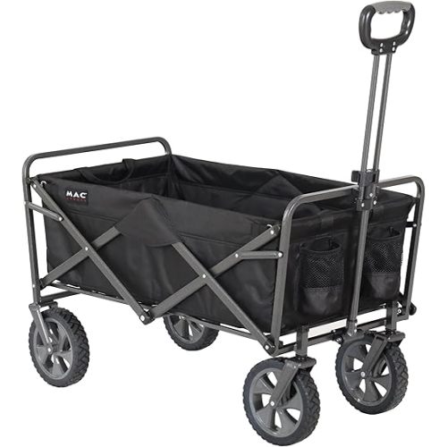 Mac Sports Collapsible Folding Outdoor Utility Wagon, Black