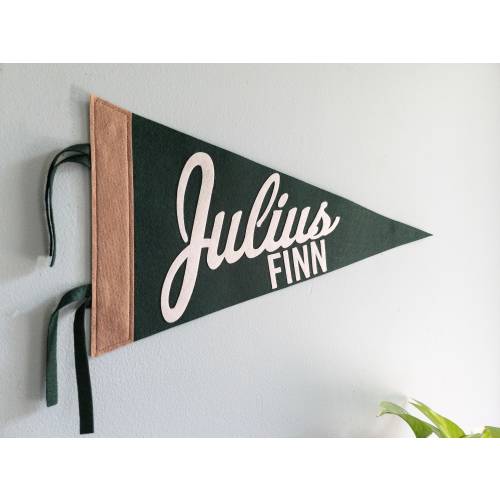 Custom Name Pennant Flag Large Personalized First Middle Double Name Baby Shower Gift Nursery Decor Baseball Felt Banner Sign Bedroom Decor