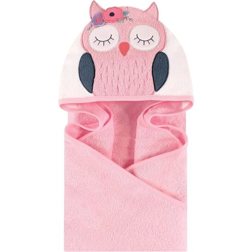 Little Treasure Unisex Baby Cotton Animal Face Hooded Towel, Boho Chic Owl, One Size