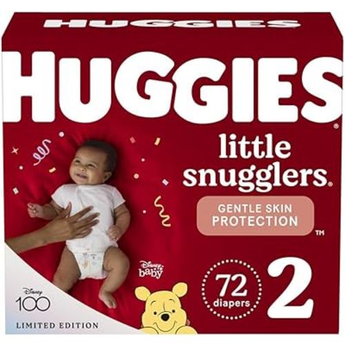 Huggies Size 2 Diapers, Little Snugglers Baby Diapers, Size 2 (12-18 lbs), 72 Count
