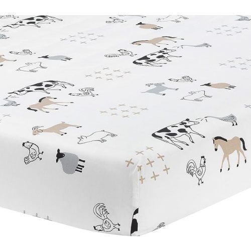 Lambs & Ivy Disney Baby Storytime Pooh 100% Cotton Fitted Crib Sheet - White