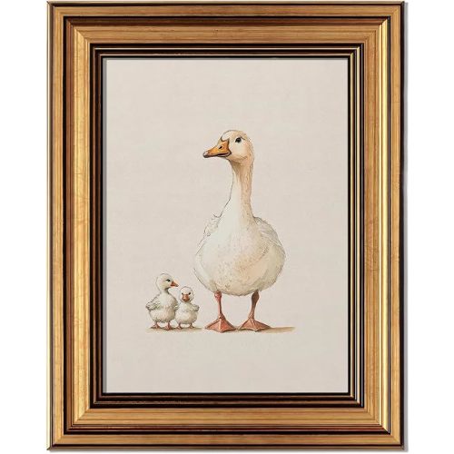 GHXYDSS Vintage nursery Goose wall art,Duck Framed Wall Art, 9x11 Inch