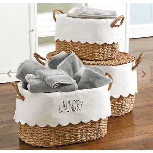BW Wicker Stacking Storage Baskets
