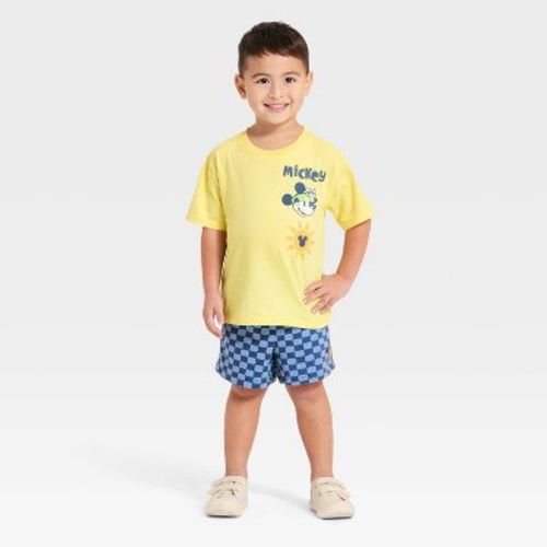 Toddler Boys' 2pc Disney Mickey Mouse Surf T-Shirt & Shorts Set - Yellow 5T