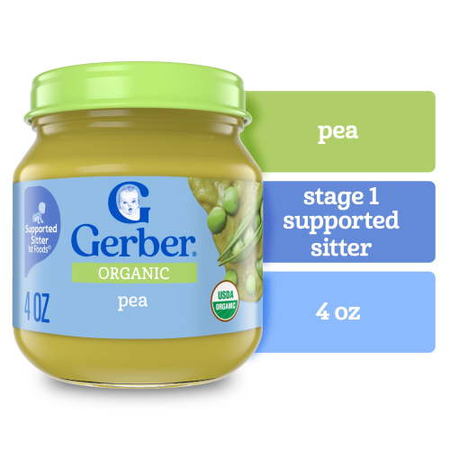 Gerber 1st Foods Organic for Baby Baby Food, Pea, 4 oz Jar