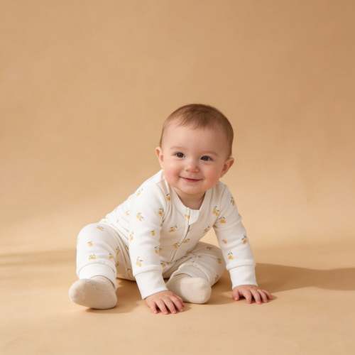 Organic 2-Way Zip Romper - Lemons