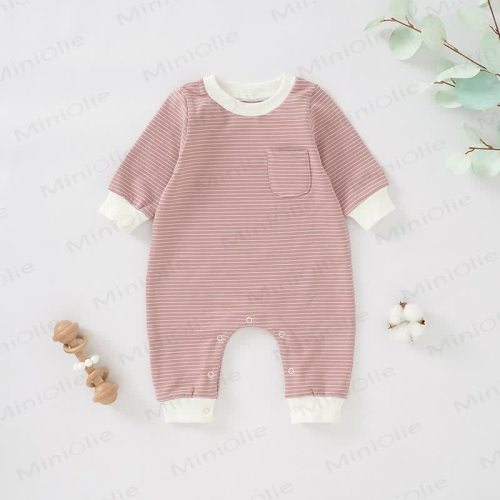 Baby Threaded Neckline Striped Romper
