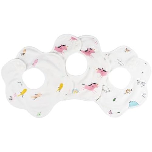 Tiny Twinkle Roundabout Drool Bibs 3 Pack - 360 Rotating Water Resistant and Absorbent Teething Baby Bibs