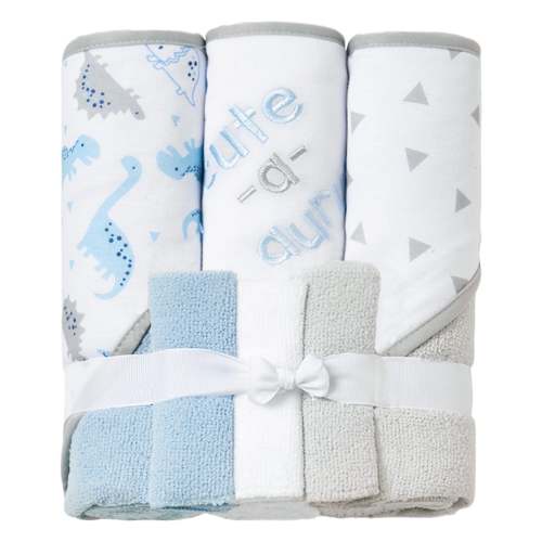 Dinosaur Baby Towels and Baby Wash Cloths Set 6-Pack Size 28 x 28 Inch