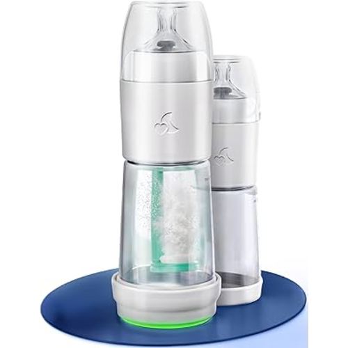 Set of 2 – Baby Night Bottle with Bottle Warmer – Baby Bottle with Integrated Formula Dispenser in The Bottle for Stress-Free Night Feedings (2 Bottles per Night)