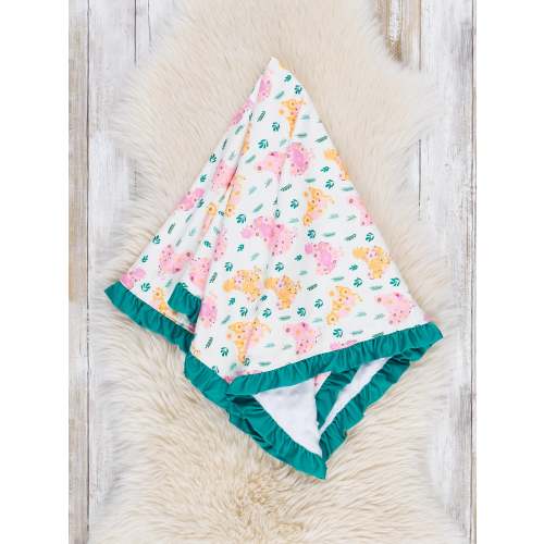 Charming Chickens Ruffle Minky Blanket