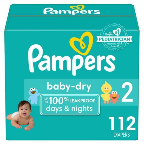 Open Box (Final Sale) - Pampers Baby Dry Diapers - Size 2 - 112ct