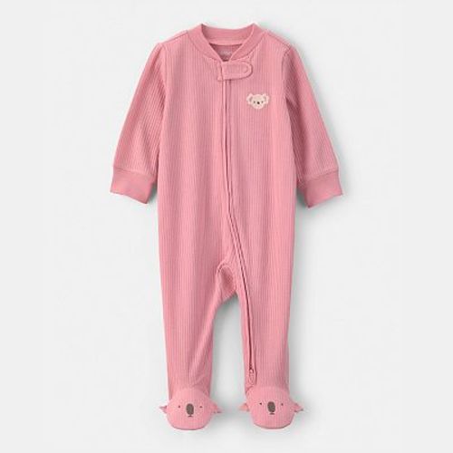 Baby Girl Carter's Ribbed Snug Fit Sleep & Play Pajamas