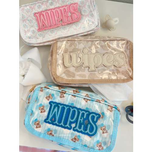 Wipes Pouch - BLUE - Clear Coat Baby Wipes Bag – KenzKustomz