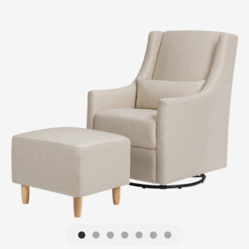 Babyletto Toco Swivel Glider and Ottoman in Eco-Performance Fabric | Water Repellent & Stain Resistant