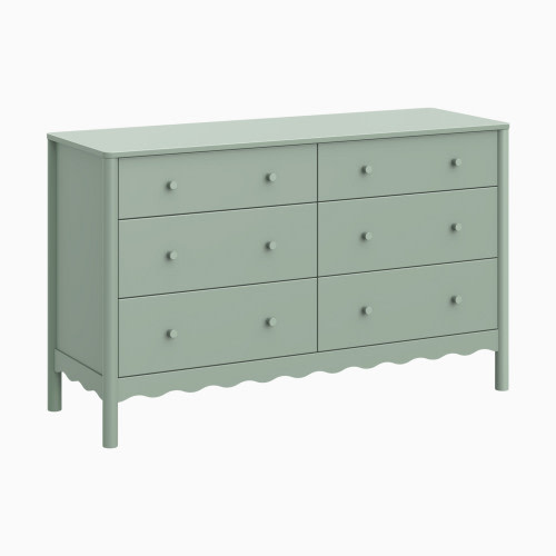 babyletto Swell 6-Drawer Wide Assembled Dresser - Light Sage