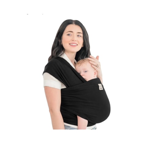 KeaBabies Baby Wrap Carrier - All in 1 Original Baby Carrier Newborn to Toddler Sling, Easy to Wear, Hands Free Bonding, Lightweight, Breathable Infant Wraps (Trendy Black)