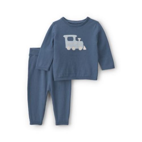 Baby Boys Long Sleeve Train Shirt and Pants Set