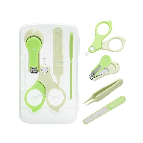 babygoal Baby Nail Flie Care Kit - 4-Piece Gentle Nail Trimmer & File Set with Safety Stopper | Painless Clipping for Newborns & Infants | Portable Case (Green) ZJCT02-B