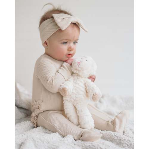 Oatmeal Waffle Ruffle Footie Snoozer