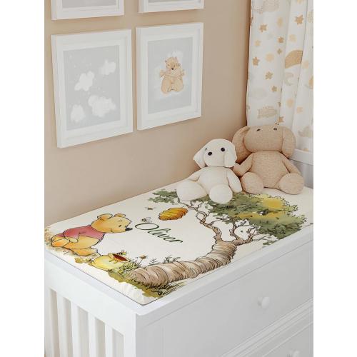 Personalized Winnie the Pooh Changing Pad Cover – Custom Baby Changing Cover | Pooh Bear Nursery Decor | Baby Shower Gift