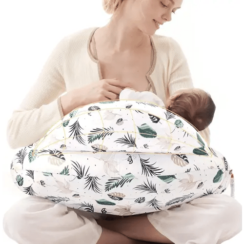 Momcozy Pioneering Safety Fence Nursing Pillow for Breastfeeding- Wider Feeding Pillows for More Support for Mom & Baby- Easier Nursing & Hand Free- Fit for All, Removable Cotton Cover