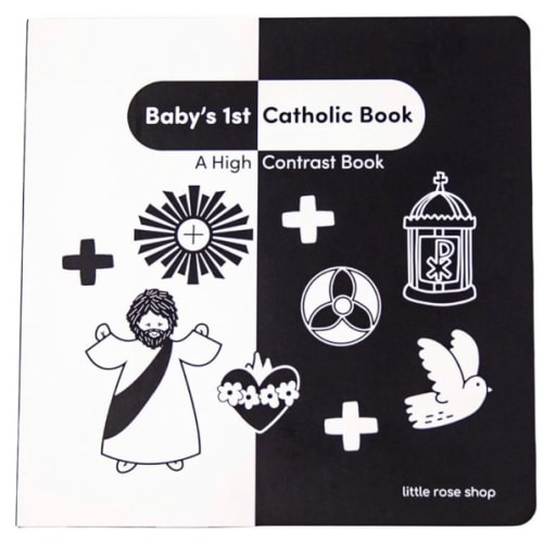 Baby's 1st Catholic Book - High Contrast Board Book with Coated Matte Cover - Promotes Visual & Cognitive Development - Perfect Catholic Gift for Newborns Baby - Black & White