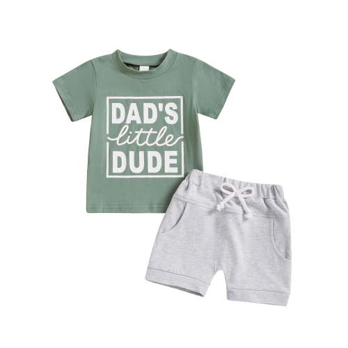 Loicainy Baby Toddler Boys Summer Shorts Set 3 6 12 18 24 Months 2T 3T Boy Clothes Short Sleeve O Neck Letter Print Tops and Solid Color Shorts Outfits