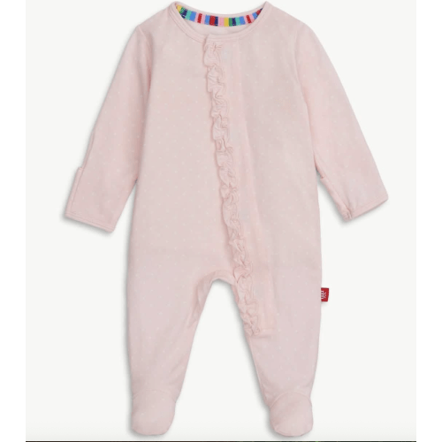 Magnetic Footie (Color: Pin Dot Pink, 0-3M)