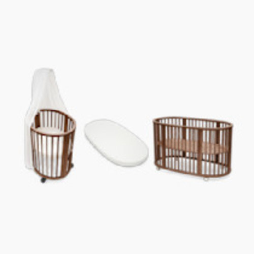 Stokke Sleepi3-in-1 Convertible Crib with Mattresses and Extension Kit - White/Warm Brown