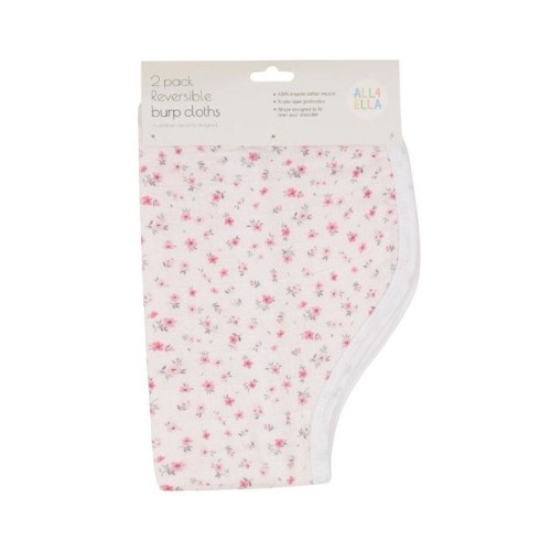 Organic burp cloth 2pk - Pink Petals