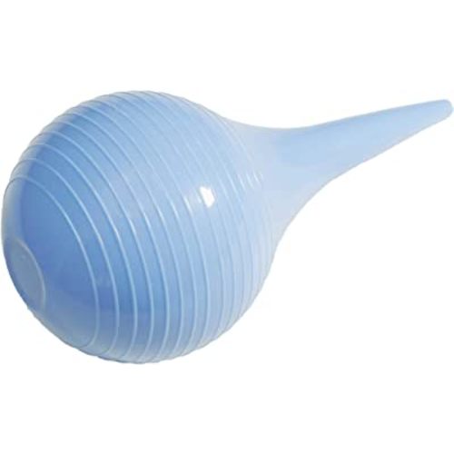 Rubber Suction Ear Syringe,60ml Hand Bulb Syringe Ear Washing Squeeze Bulb- Blue Smooth