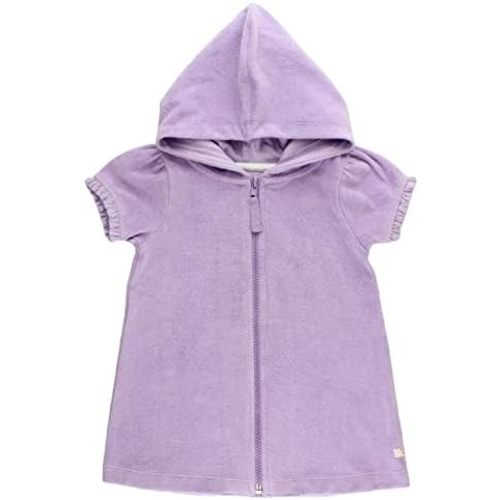 RuffleButts Girls Terry Knit Full-Zip Swim Cover-Up Dress