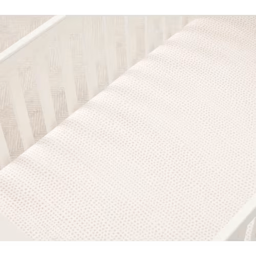 Organic Falling Dot Cot Fitted Sheet | Blush