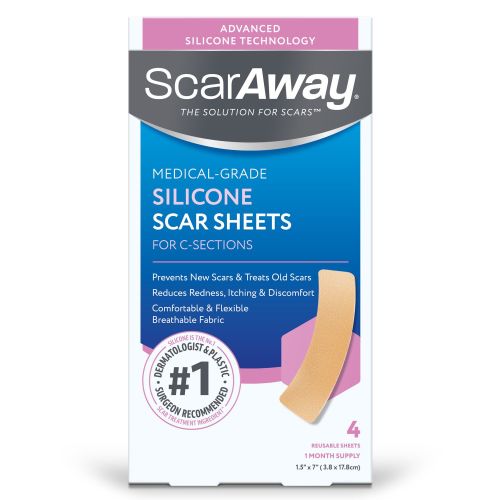 ScarAway Silicone Scar Sheets for C-Section, 4 CT