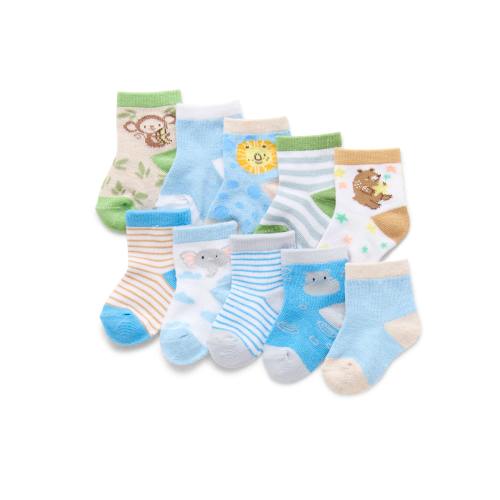 So Adorable Animal Baby Boys 10 Pair Low Cut Socks, Color: Blue - JCPenney