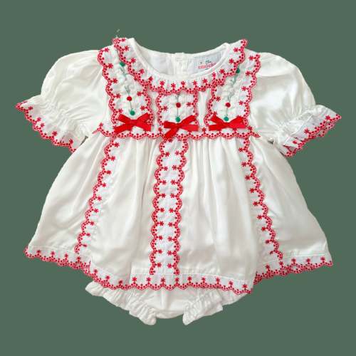 Vintage Christmas Satin Heirloom Diaper Set – The Smocked Sisters Co