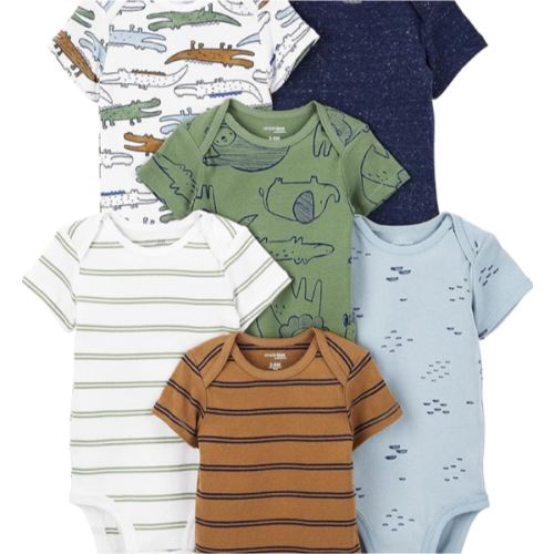 Simple Joys by Carter's Baby-Boys 6-Pack Short-Sleeve Bodysuit- 6-9 Month
